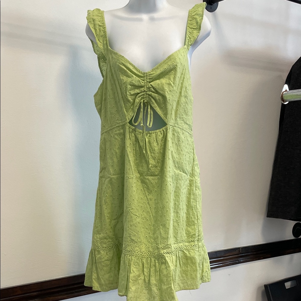 Spoiled Light Green Eyelet Dress